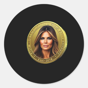 Adesivo Redondo Moeda Meme De Trump E Melania Lança Moeda Cripto T