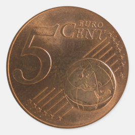 Adesivo Redondo Moeda Moeda Moeda Euro 5 Centavos