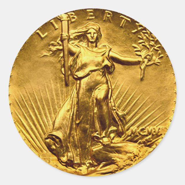 Adesivo Redondo Moedas de Dólar Antiquado (Frente)