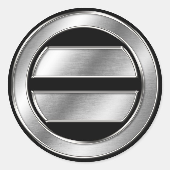 Adesivo Redondo Mogami Clan Kamon Silver Chrome (Frente)