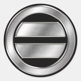 Adesivo Redondo Mogami Clan Kamon Silver Chrome