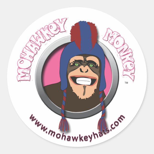 Adesivo Redondo Mohawkey Monkey (Frente)