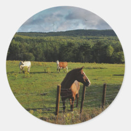 Adesivo Redondo Moinhos de vento na distância