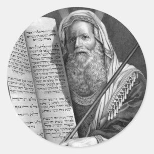 Adesivo Redondo Moisés e os Dez Mandamentos