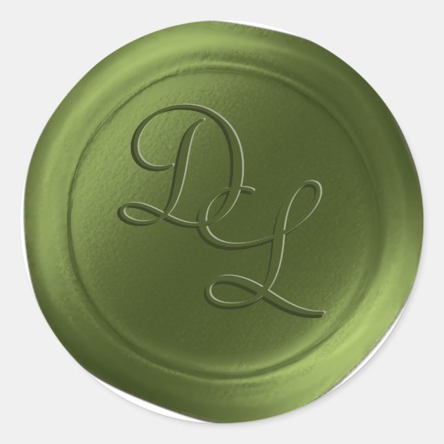 Adesivo Redondo Moisés Green 2 - Letra Monograma Cera Vinhetas (Frente)