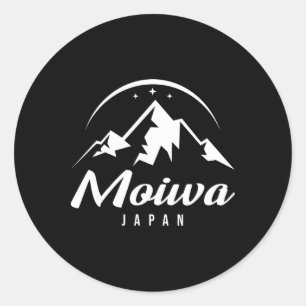 Adesivo Redondo Moiwa Japan Ski Resort Skiting Snowboard