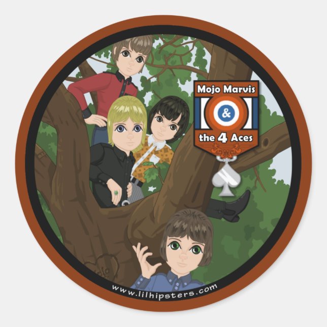Adesivo Redondo Mojo Marvis e os 4 aces (Frente)