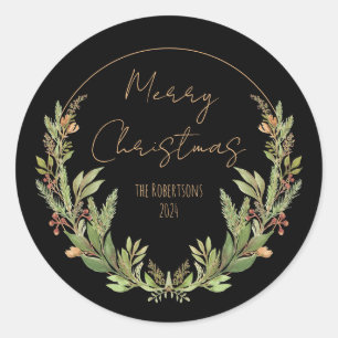 Adesivo Redondo Mola pintada à mão Elegante Molereca de Natal