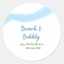 Adesivo Redondo Molas de água do ouro azul, borbulhante e picante