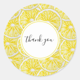 Adesivo Redondo Molas de Limão Cintado com Aquarela