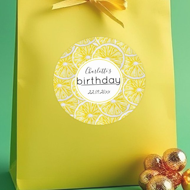 Adesivo Redondo Molas de Limão Cintado com Aquarela (Criador carregado)