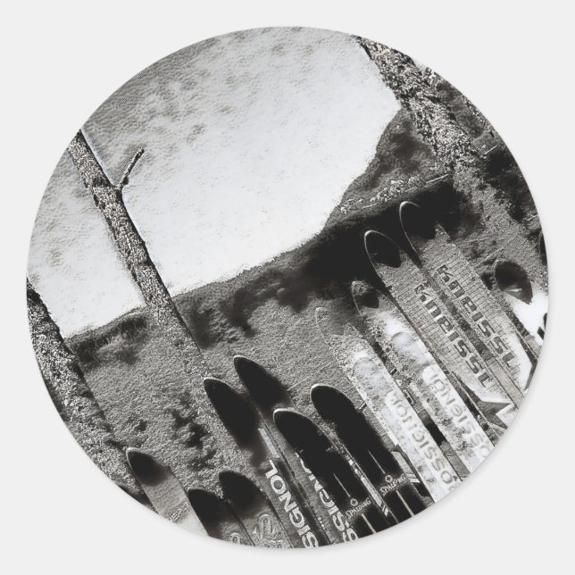 Adesivo Redondo moldagem de esqui (Frente)