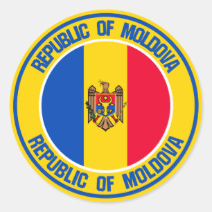 Adesivo Redondo Moldávia Round Emblem