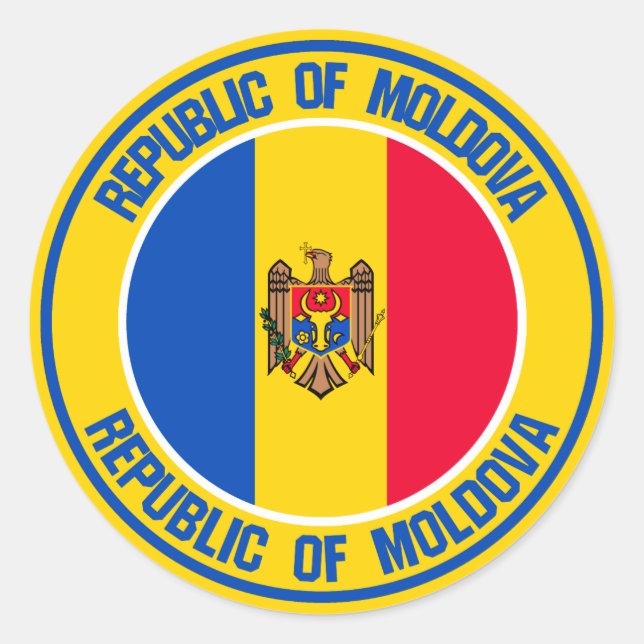 Adesivo Redondo Moldávia Round Emblem (Frente)