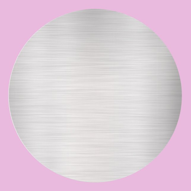 Adesivo Redondo Molde em Branco Prata Lustrada, Arte de Texto de L (Criador carregado)