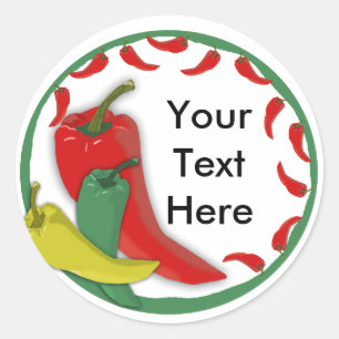 Adesivo Redondo Moldura do Círculo do Grupo Pepper Chili