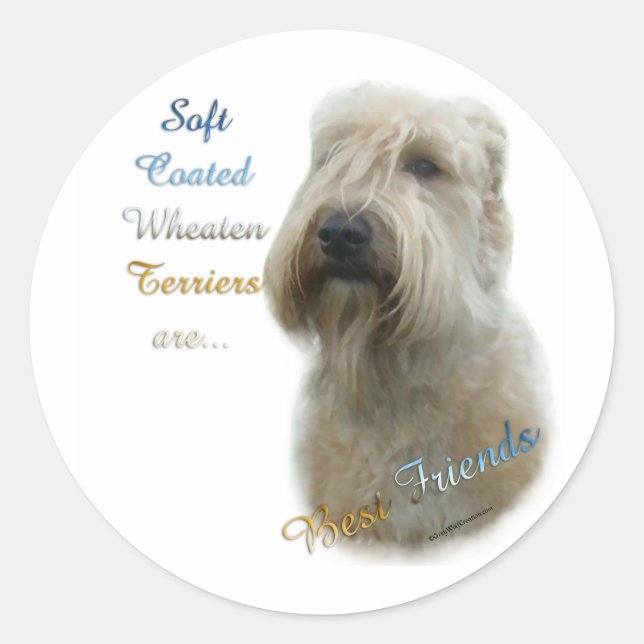 Adesivo Redondo Mole Coated Wheaten Terrier Best F.. - Sticker (Frente)