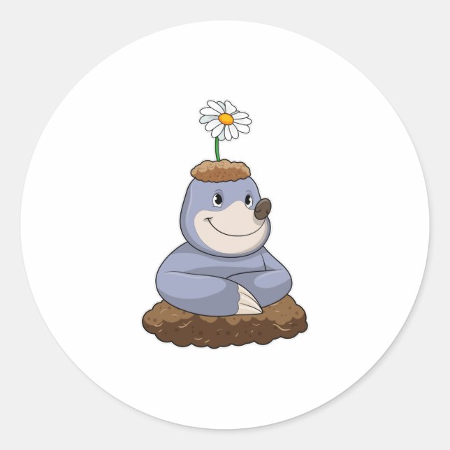 Adesivo Redondo Mole com Daisy Flower (Frente)