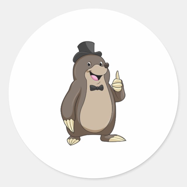 Adesivo Redondo Mole como Noivo com Gravata (Frente)