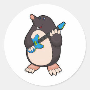 Adesivo Redondo Mole na Música com Violão