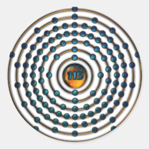 Adesivo Redondo Molécula De Ununpentium