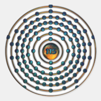 Adesivo Redondo Molécula De Ununpentium