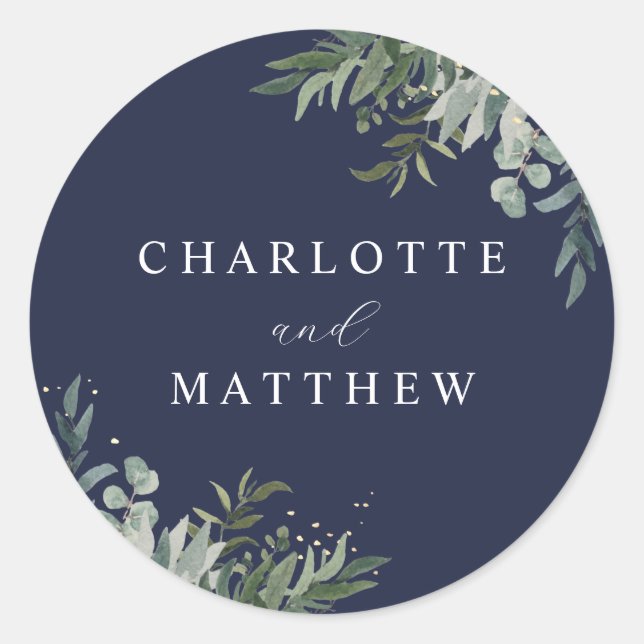 Adesivo Redondo Molereca | Marinho Envelope Selo (Frente)