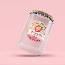 Adesivo Redondo Molho Clássico De Morango De Marmoreira Elegante, 