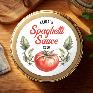 Adesivo Redondo Molho de Espaguete estilo vintage personalizado pa