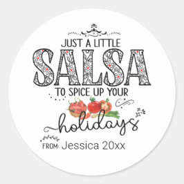 Adesivo Redondo Molho de Salsa Anima as Suas Festas Vermelho Flora