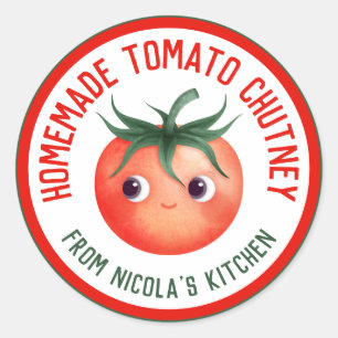 Adesivo Redondo Molho de Tomate Caseiro com sua própria receita