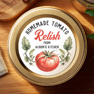 Adesivo Redondo Molho de tomate caseiro personalizado para conserv