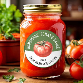 Adesivo Redondo Molho de tomate caseiro suave para receita de enla