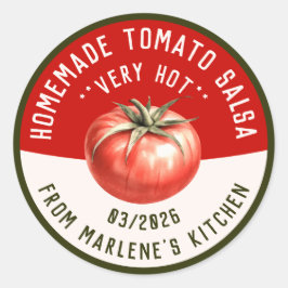 Adesivo Redondo Molho picante de tomate caseiro com duas cores