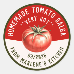 Adesivo Redondo Molho picante de tomate caseiro com duas cores