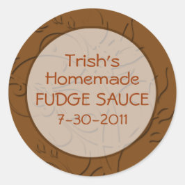 Adesivo Redondo Molho quente ou rótulos de molho de chocolate