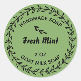 Adesivo Redondo Molho Russo do País de Sabão Caseiro Verde