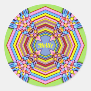 Adesivo Redondo MOLLIE EASTER ~ WOW! Doce Multicolorido para Pásco