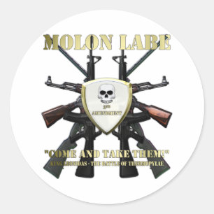 Adesivo Redondo Molon Labe - ?a alteração