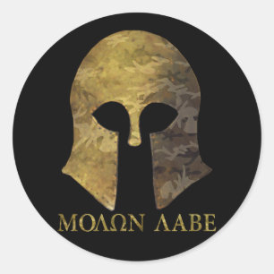 Adesivo Redondo Molon Labe, vem tomá-los (a versão do camo)