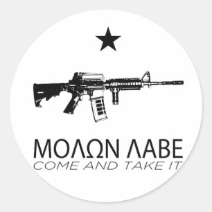 Adesivo Redondo Molon Labe - vindo e toma-o