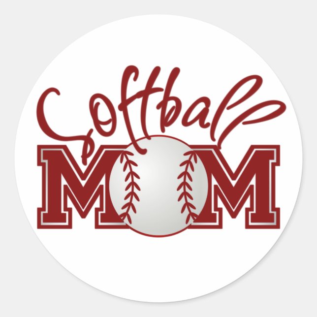 Adesivo Redondo MOM de Softball (Frente)