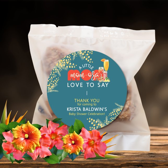 Adesivo Redondo Mom-osa Baby Shower Stickers (Criador carregado)