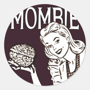 Adesivo Redondo Mombie Retro Zombie