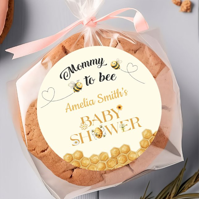 Adesivo Redondo Mommy To Bee Baby Shower  (Criador carregado)