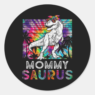 Adesivo Redondo Mommysaurus Dinossauro Mamãe Saurus Família Combin