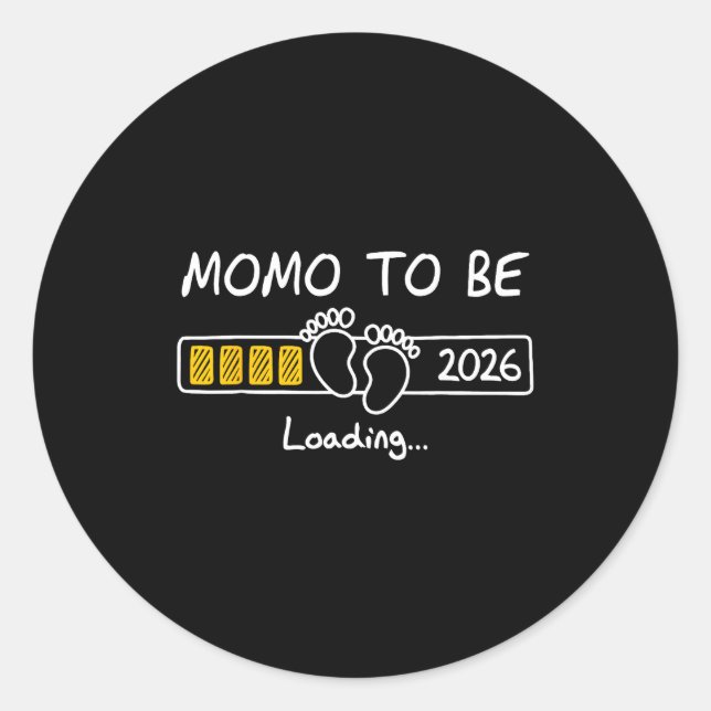 Adesivo Redondo Momo To Be 2026 Loading Momo Est 2026  (Frente)