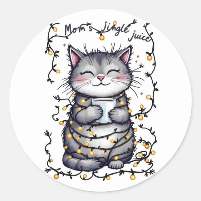 Adesivo Redondo Mom's Jingle Juice  (Frente)