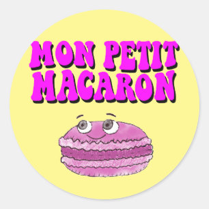 Adesivo Redondo Mon Petit Macaron Retro Groovy Text