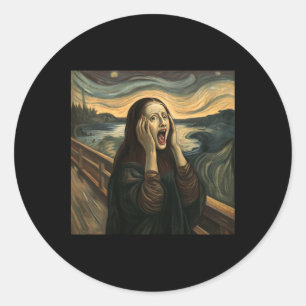 Adesivo Redondo Mona Lisa A Arte Da Festa De Figuras De Halloween 